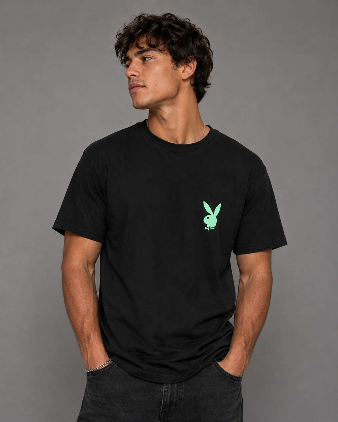 Playboy Dots Tee t-shirt nera cotone unisex