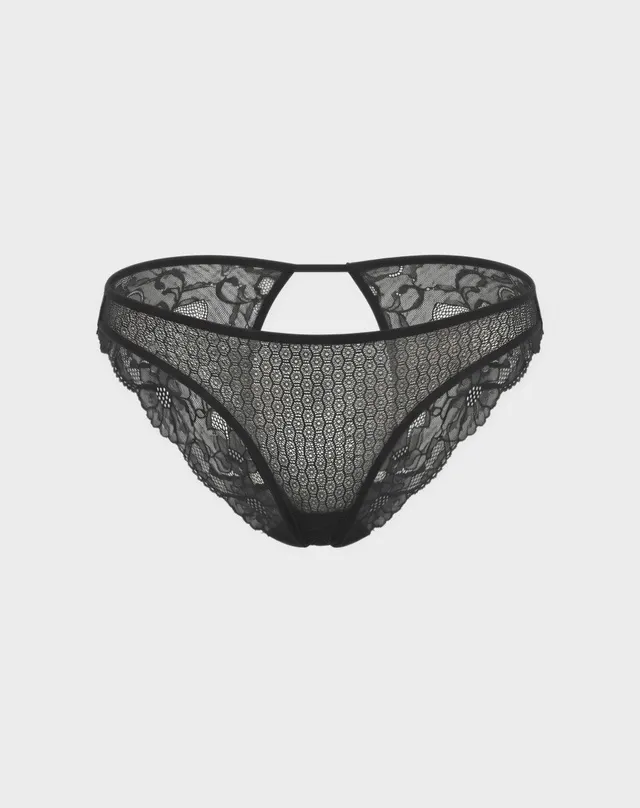René Rofé Pure NV Slip Aperto Pizzo Nero