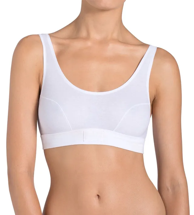 Sloggi Double Comfort Top Reggiseno Donna Bianco cotone morbido