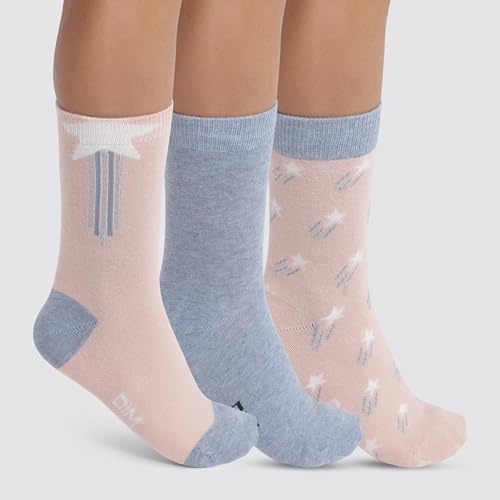 DIM Cotton Style Stelle Cadenti calzini bambina 3 paia rosa 27-30