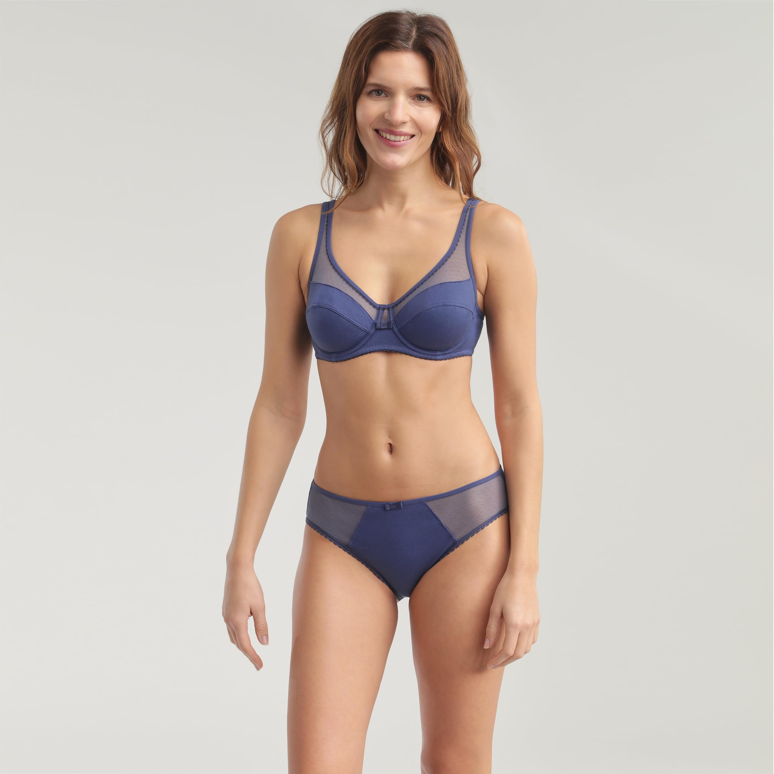 DIM Generous slip donna cotone bio XS blu senza cuciture