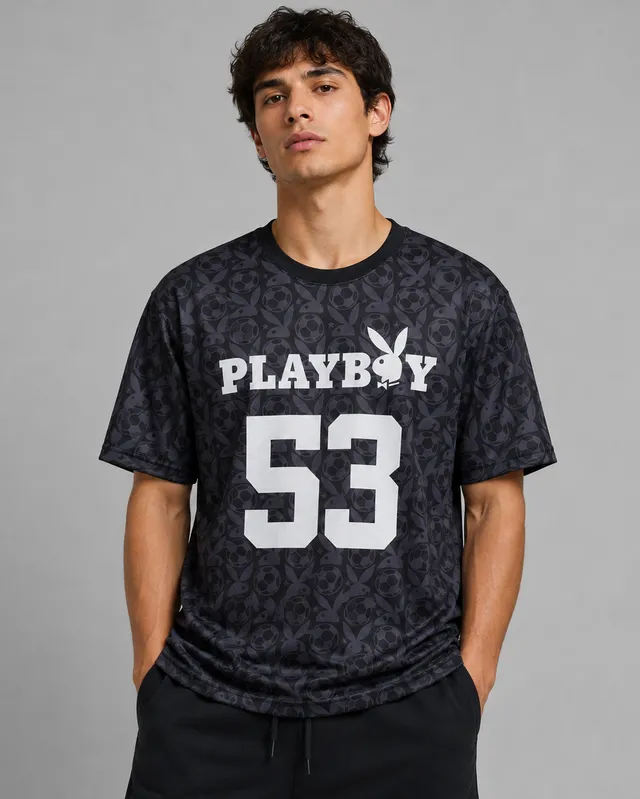 Playboy Monogram 53 Maglia Nera in Poliestere