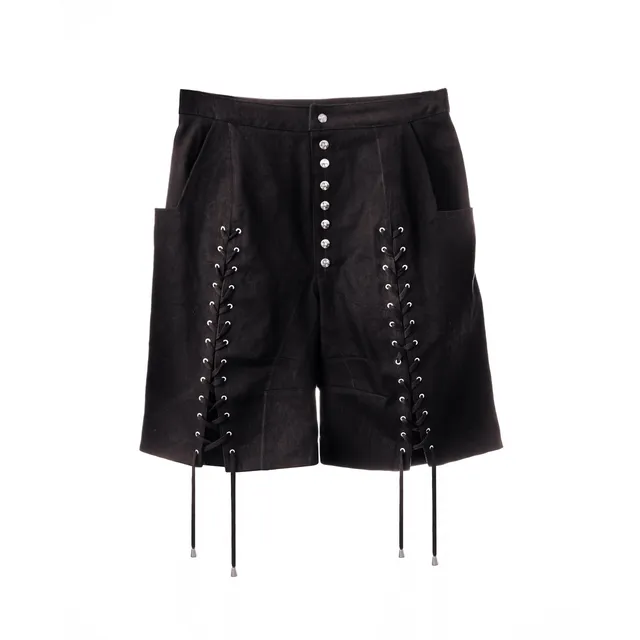 Lorenzo Seghezzi Cargo Shorts bermuda nero denim cotone