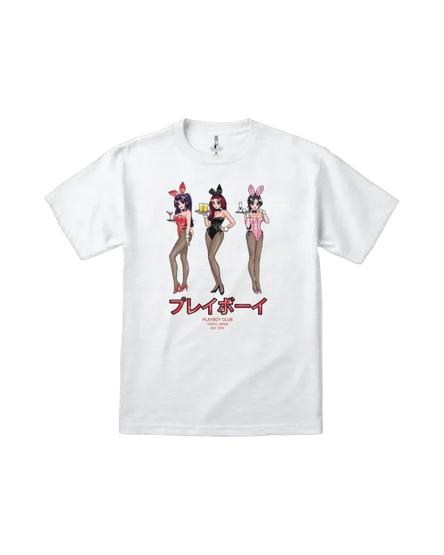 Playboy Tokyo Club Happy Hour t-shirt grigia cotone