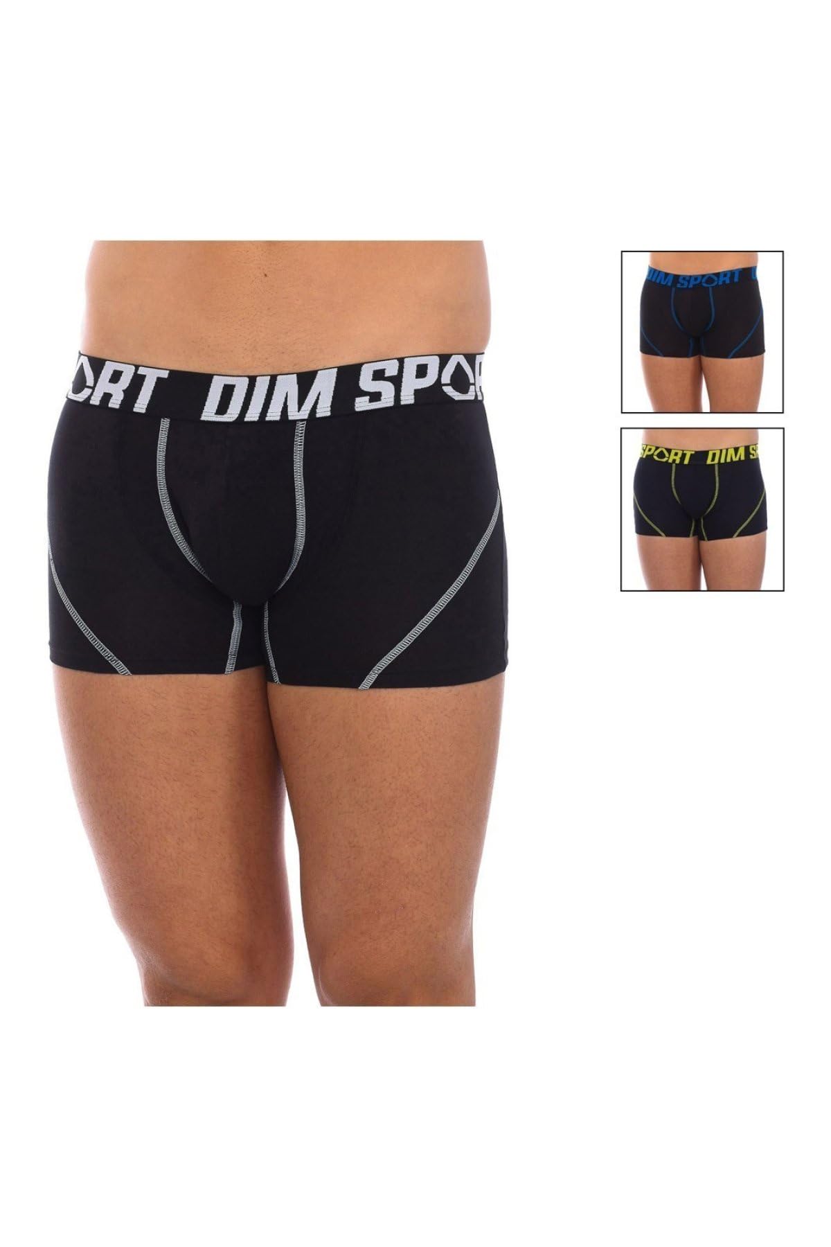 DIM Sport boxer corti uomo 3 pezzi neri cotone stretch