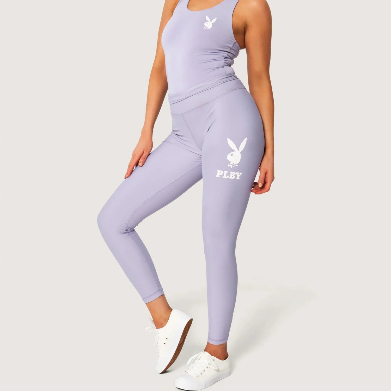 Playboy Rabbit Head leggings viola lunghezza caviglia