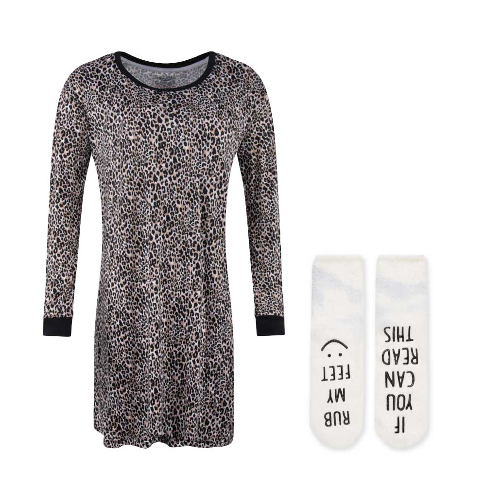René Rofé Butter Soft Sleepshirt camicia notte con calzini