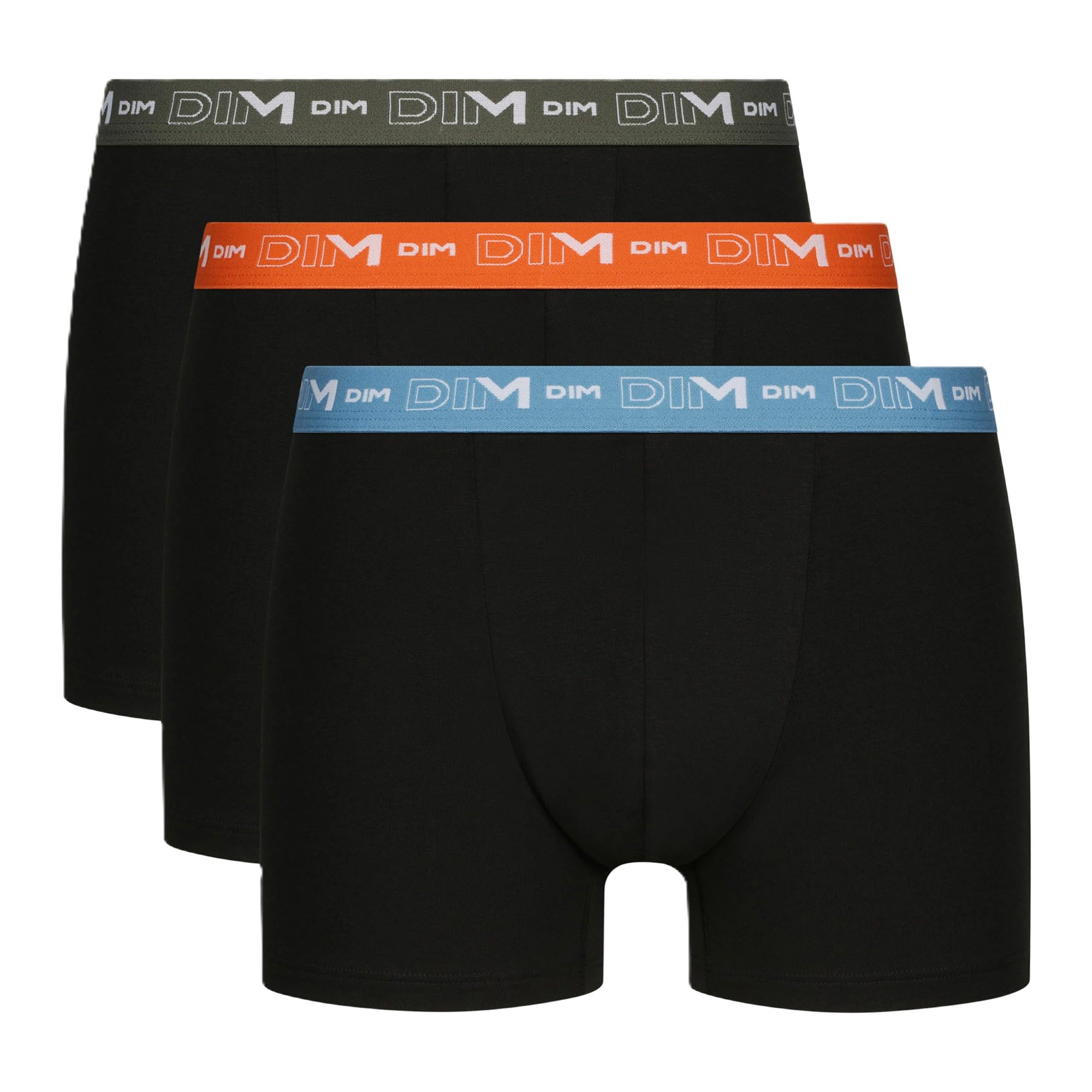 DIM boxer uomo M verde blu cotone elasticizzato x3