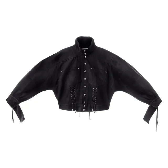 Lorenzo Seghezzi Denim Jacket giacca bomber nero denim