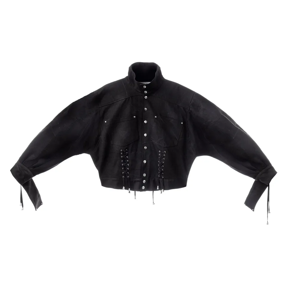 Lorenzo Seghezzi Denim Jacket giacca bomber nero denim