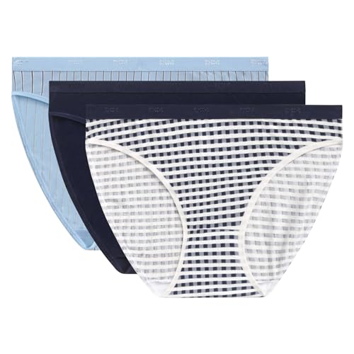 DIM Pockets slip cotone donna x3 nero blu grigio elastico S