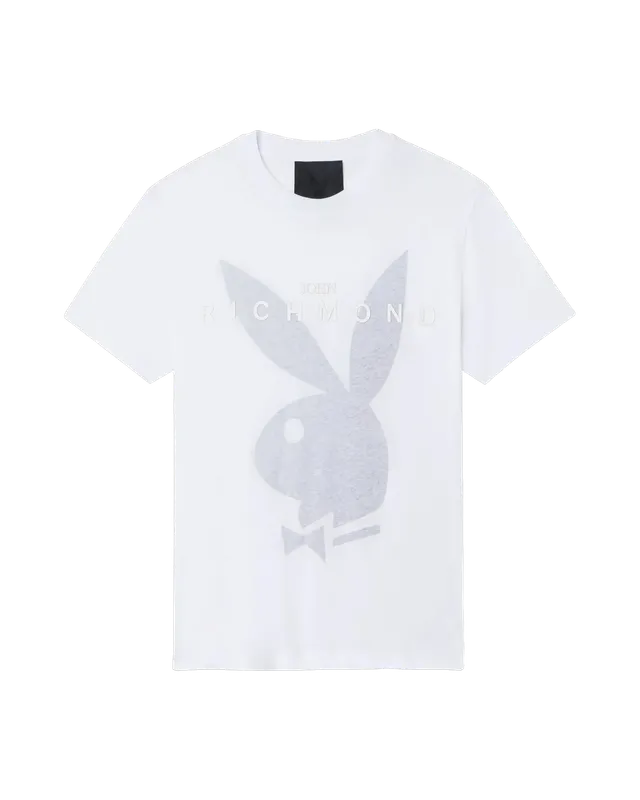 Playboy x John Richmond Rabbit Head maglietta bianca