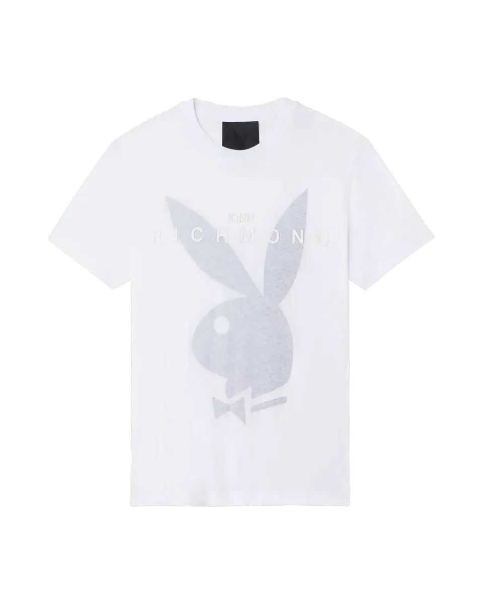 Playboy x John Richmond Rabbit Head maglietta bianca