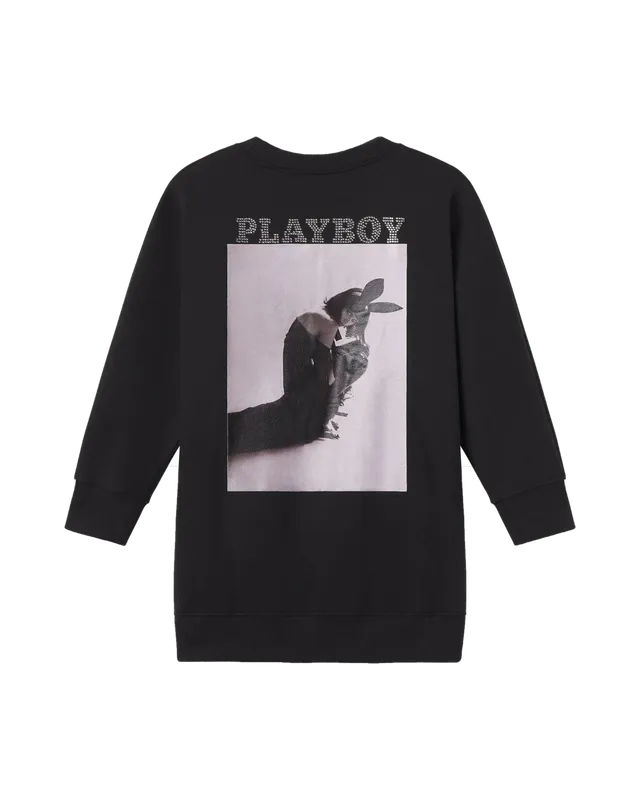 Playboy Carolina Ballesteros felpa girocollo nera oversize