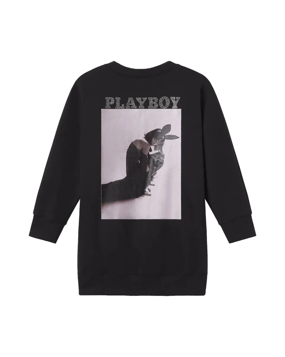 Playboy Carolina Ballesteros felpa girocollo nera oversize