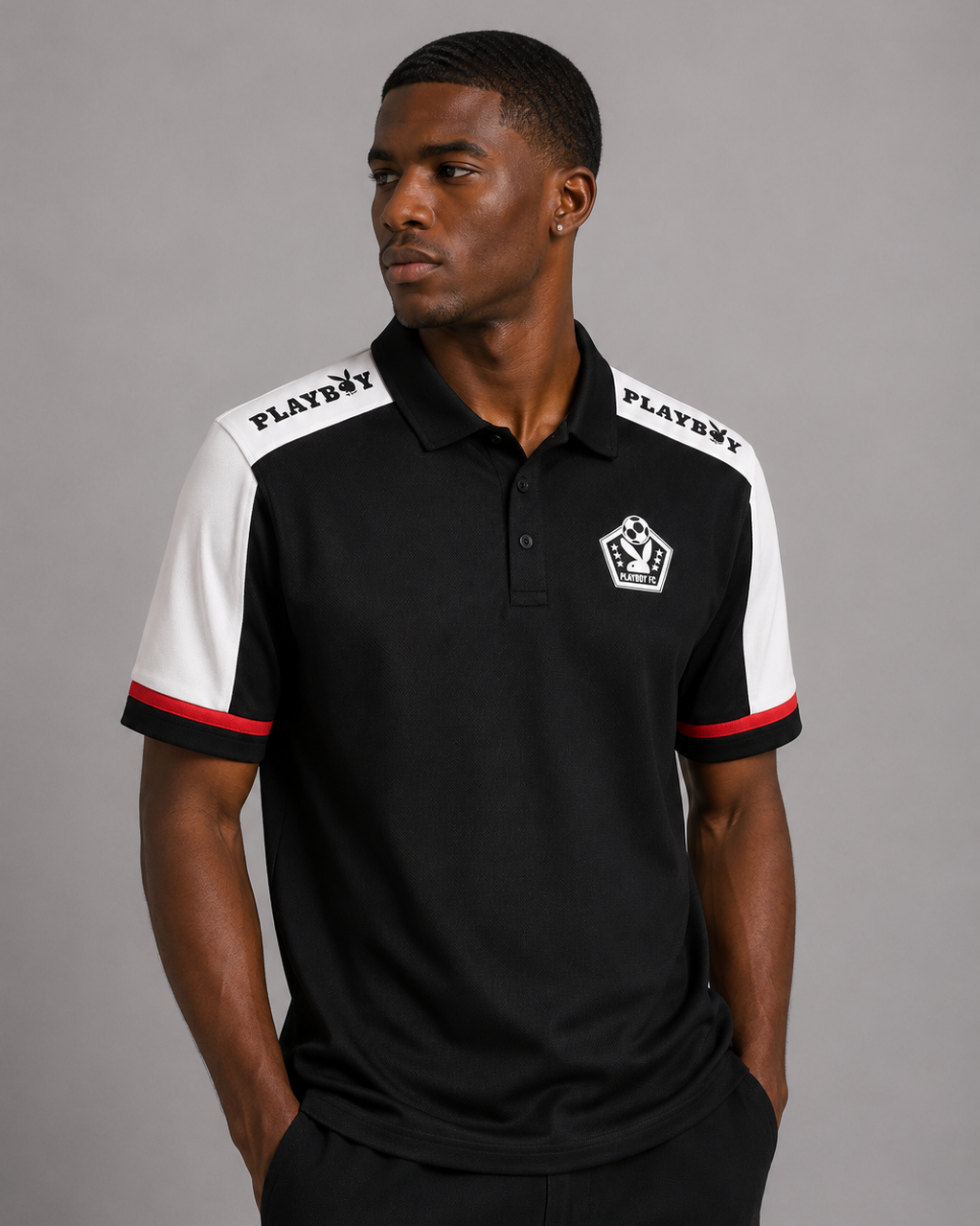 Playboy FC Crest polo jersey bianca football