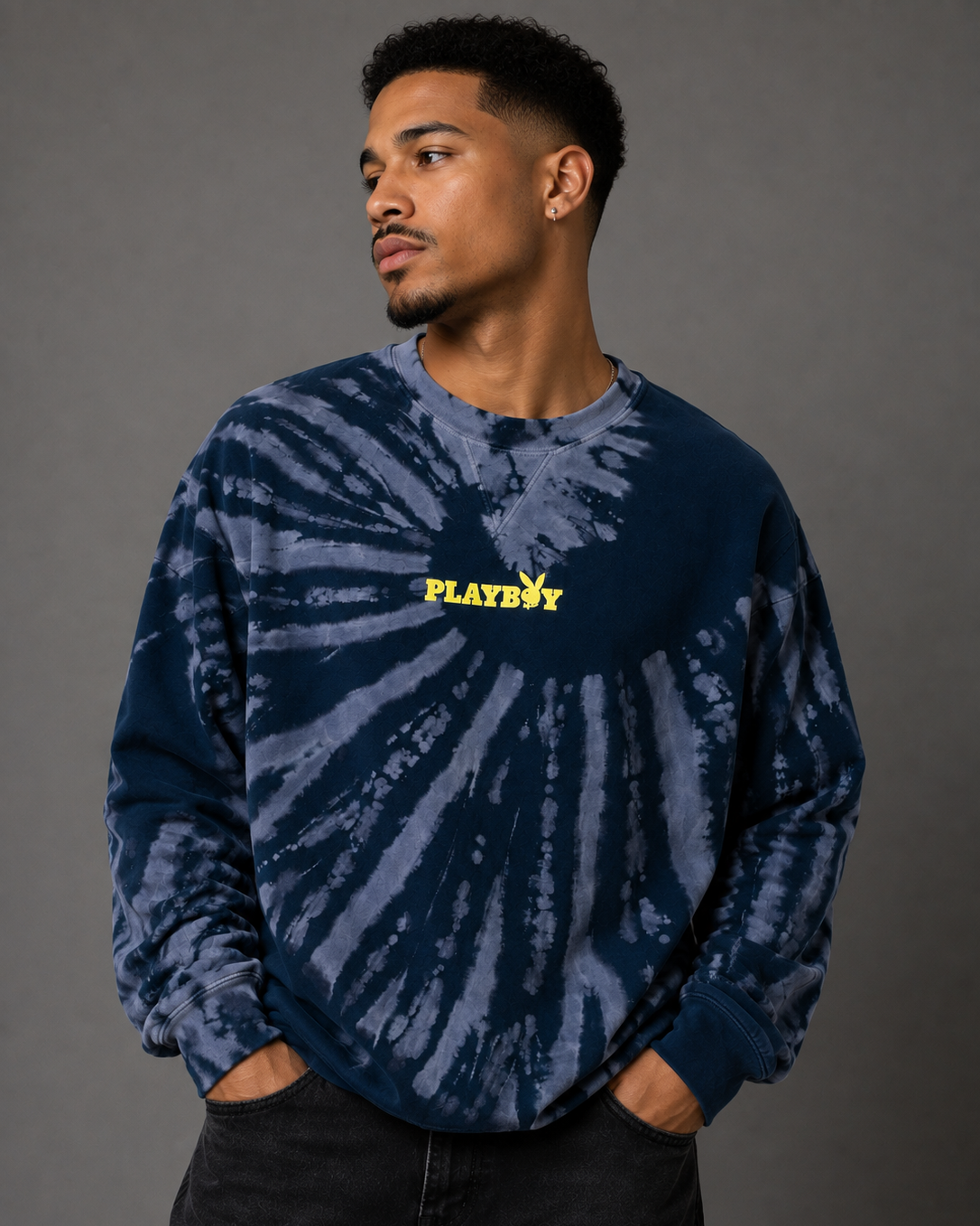 Playboy Au Naturel Tie-Dye felpa girocollo cotone
