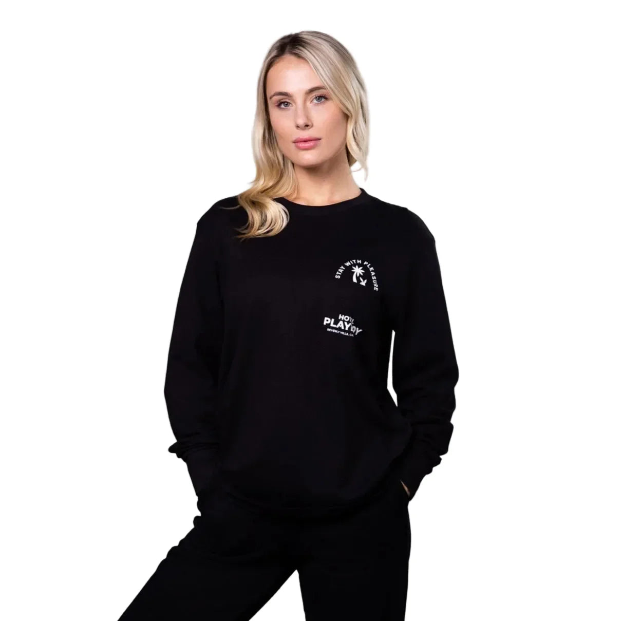 Playboy Hotel Maglia manica lunga bianca cotone
