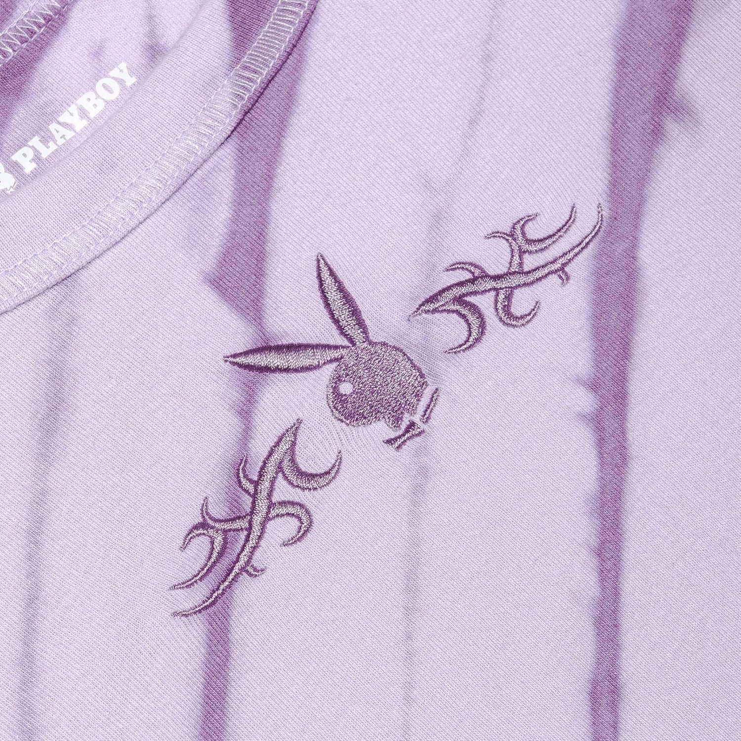 Playboy Contrast Stitch maglia maniche lunghe viola