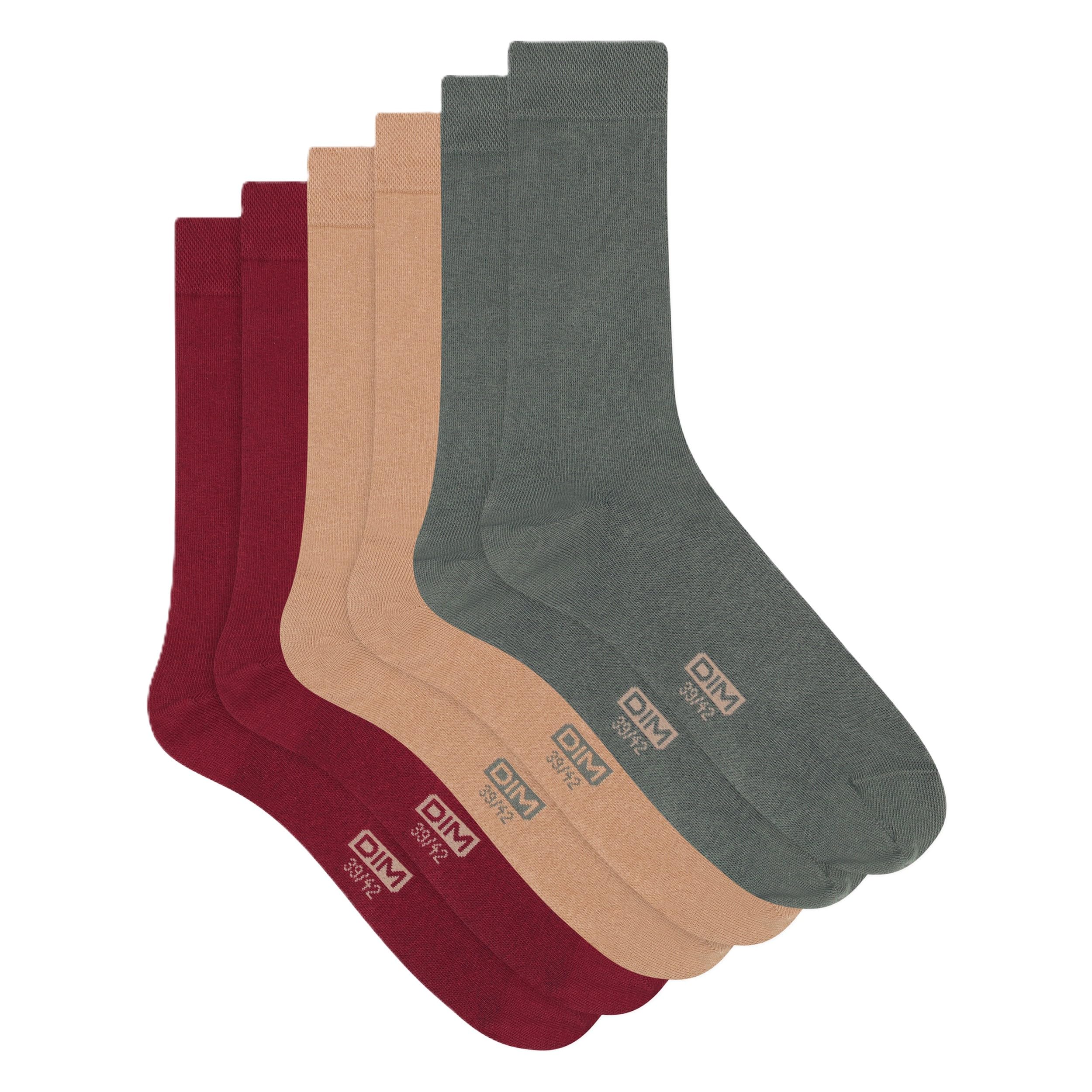 DIM Coton Traspirabile X3 calzini uomo nero 43-46 x3 cotone