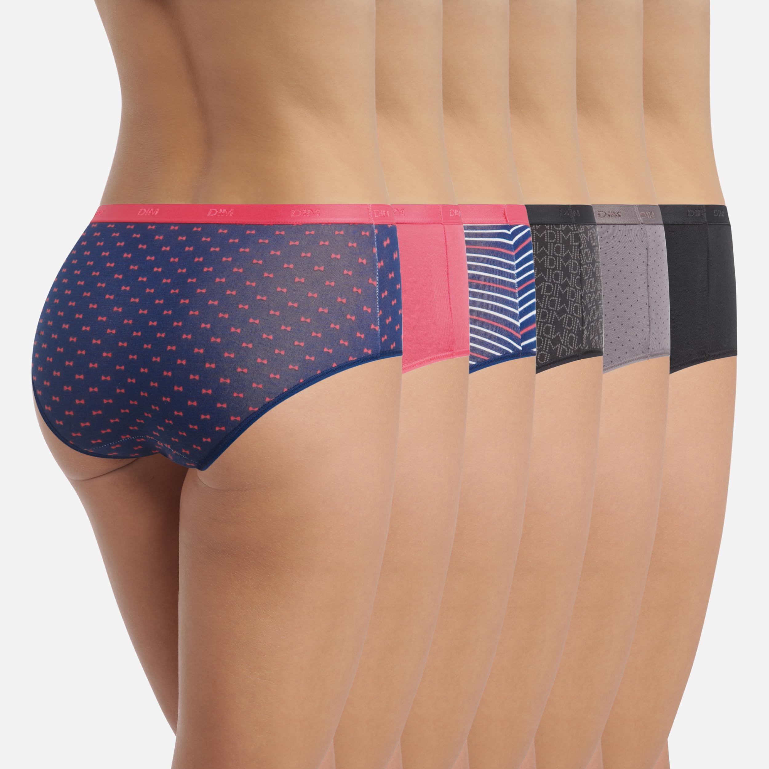DIM Les Pockets Boxer Donna x6 L rosa nero cotone morbido