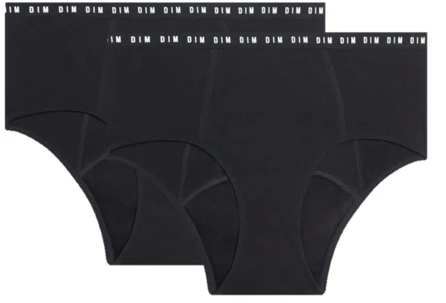 DIM Protect Slip Mestruale Donna x2 Cotone Bio Flusso Abbondante