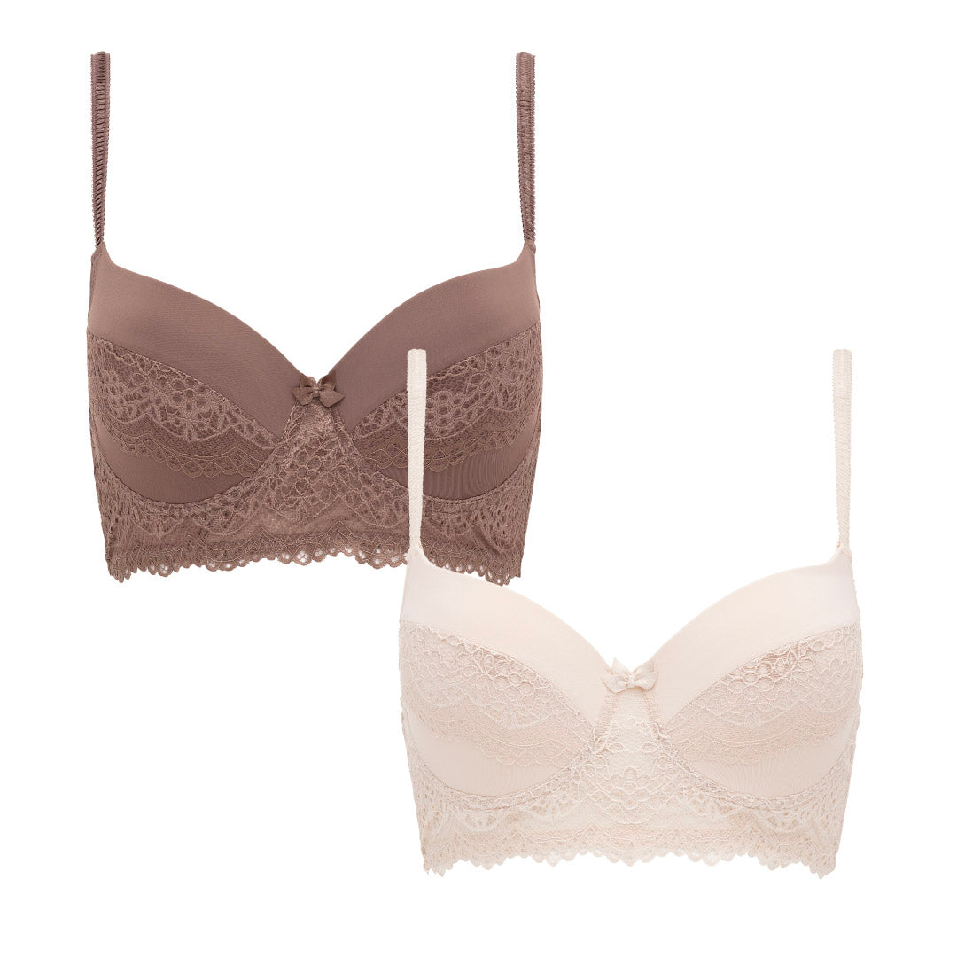 René Rofé Lace Longline Reggiseno 2 Pezzi in Pizzo