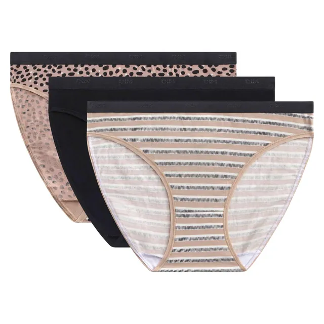 DIM Pockets slip donna cotone x3 noir marron creme