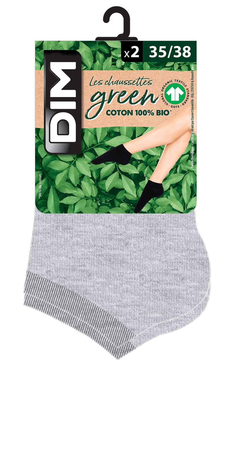 Dim Ecodim Socquettes Calze Donna Nere x2 cotone bio
