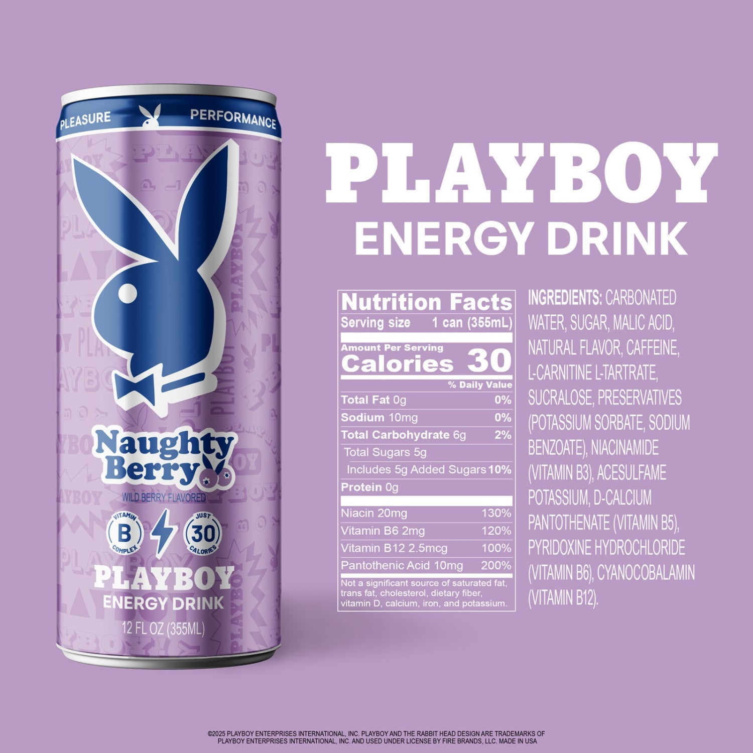 Playboy bevanda energetica wild berry 12 lattine