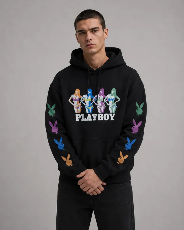 Playboy Miki Hamano Bunny felpa nera cotone unisex