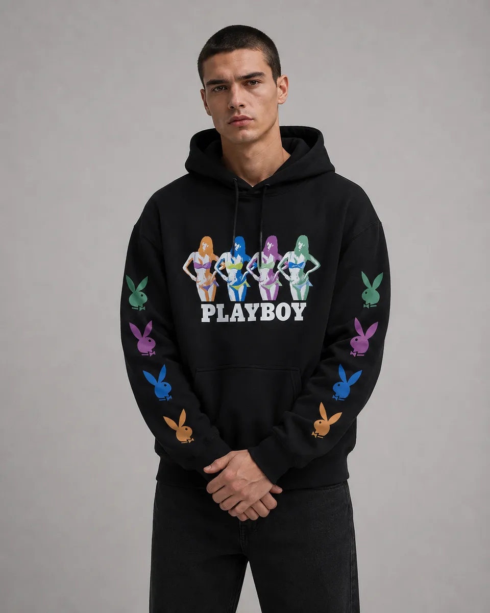 Playboy Miki Hamano Bunny felpa nera cotone unisex