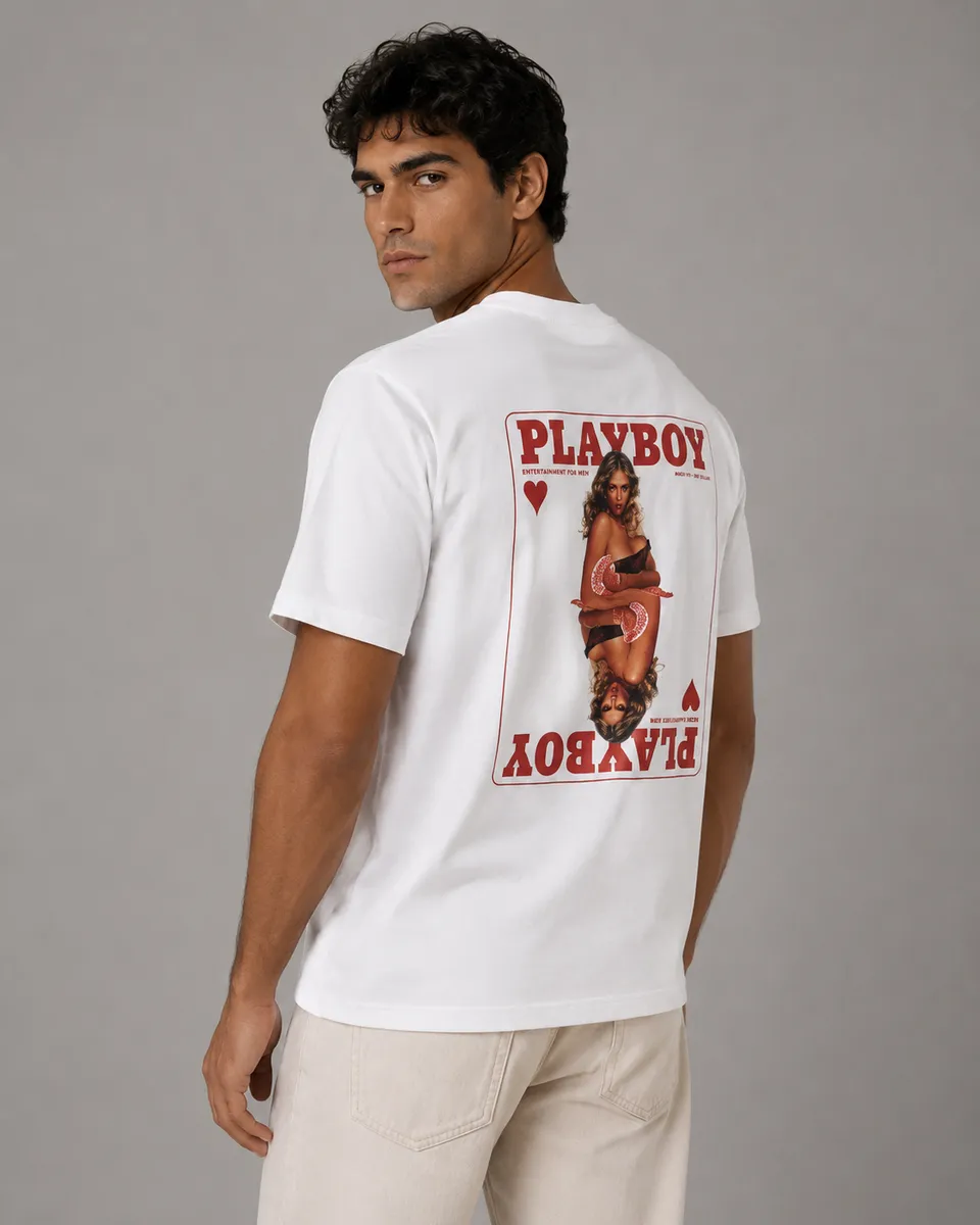 Playboy Janis Cover t-shirt bianca cotone unisex