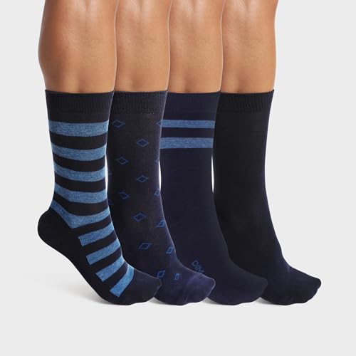 DIM Ecodim Style calzini uomo righe x4 blu marino