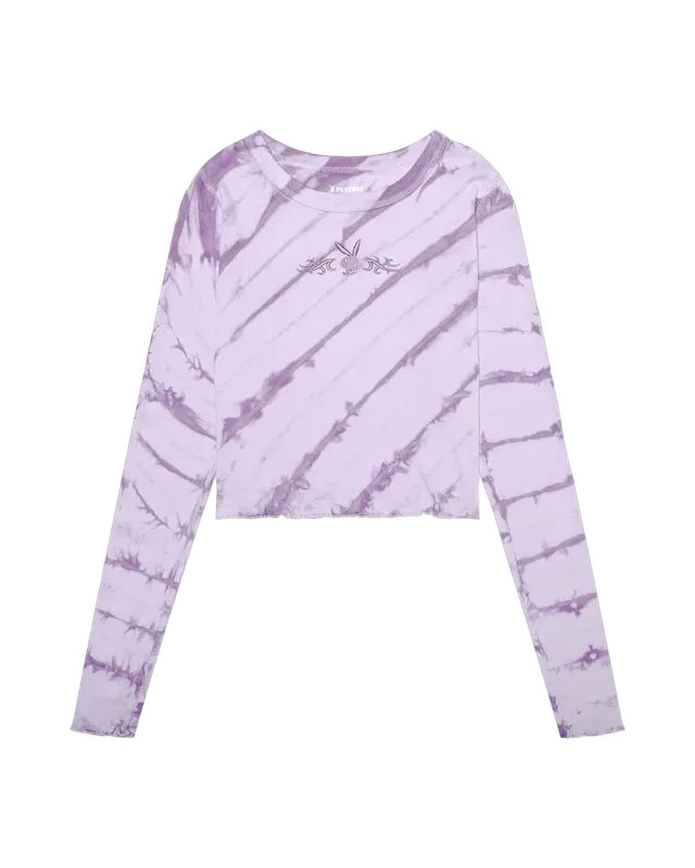 Playboy Contrast Stitch maglia maniche lunghe viola