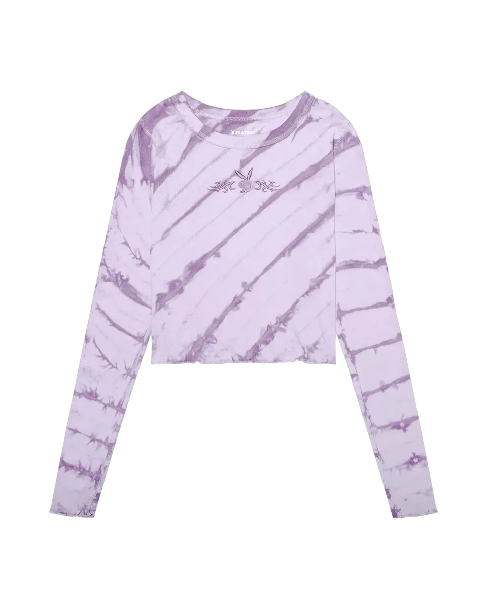 Playboy Contrast Stitch maglia maniche lunghe viola