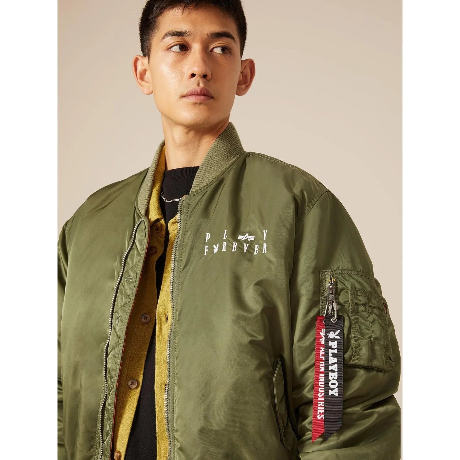 Playboy Alpha Industries giubbotto MA-1 reversibile nylon