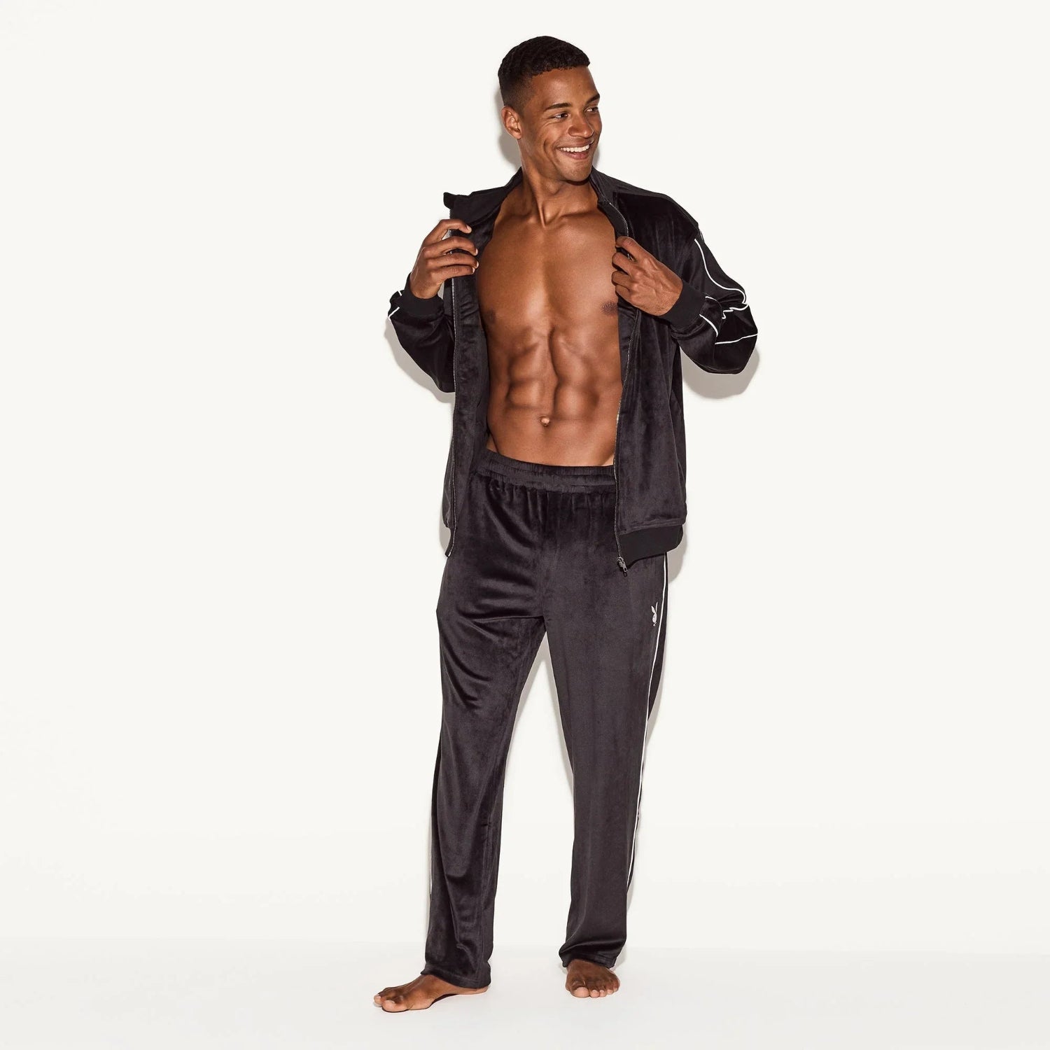 Playboy Track Velour giacca uomo blu navy