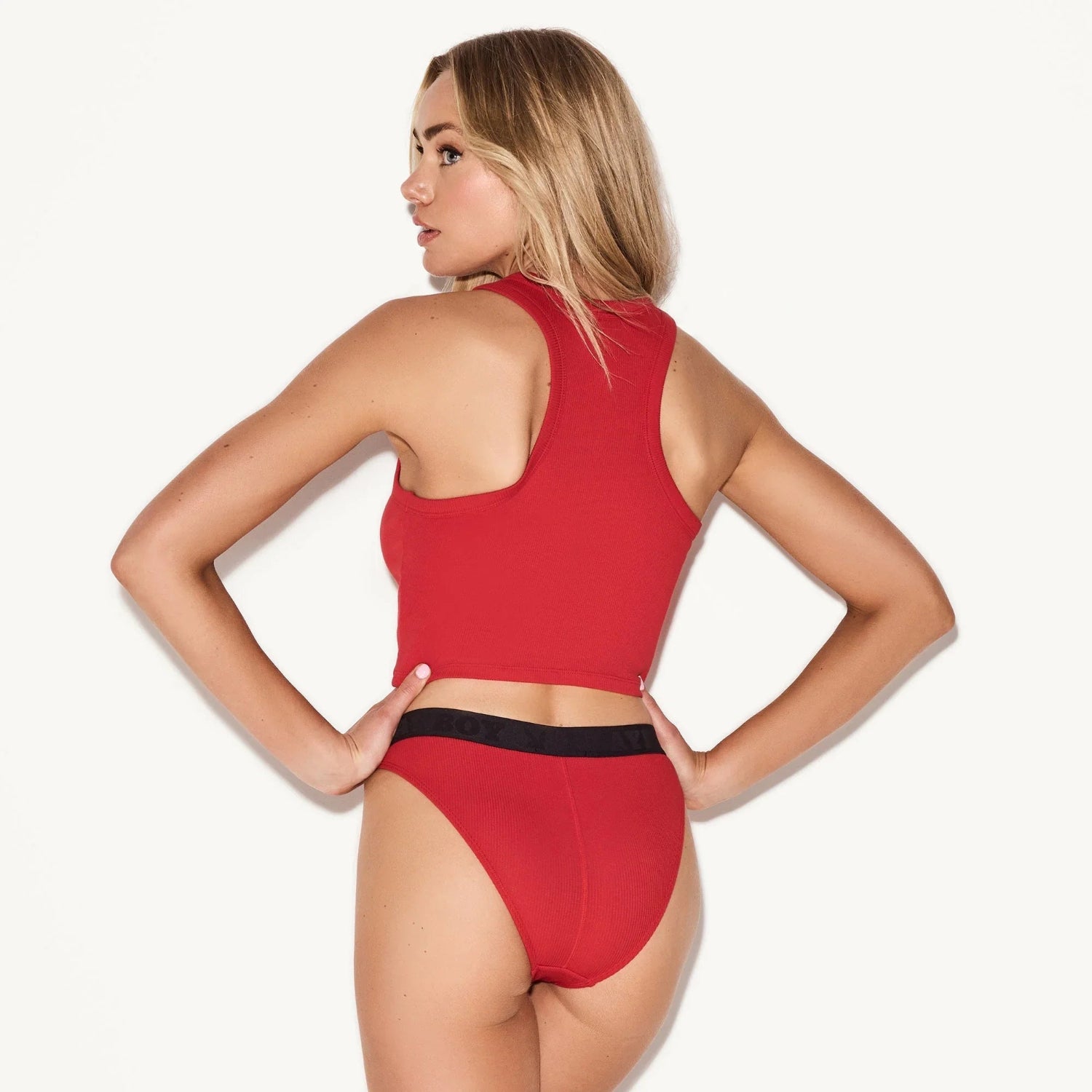 Playboy Essentials Rib canotta nera modal elasticizzata