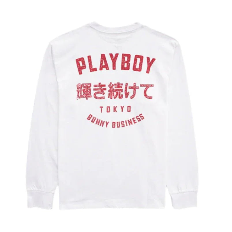 Playboy Tokyo maglia manica lunga nera cotone unisex