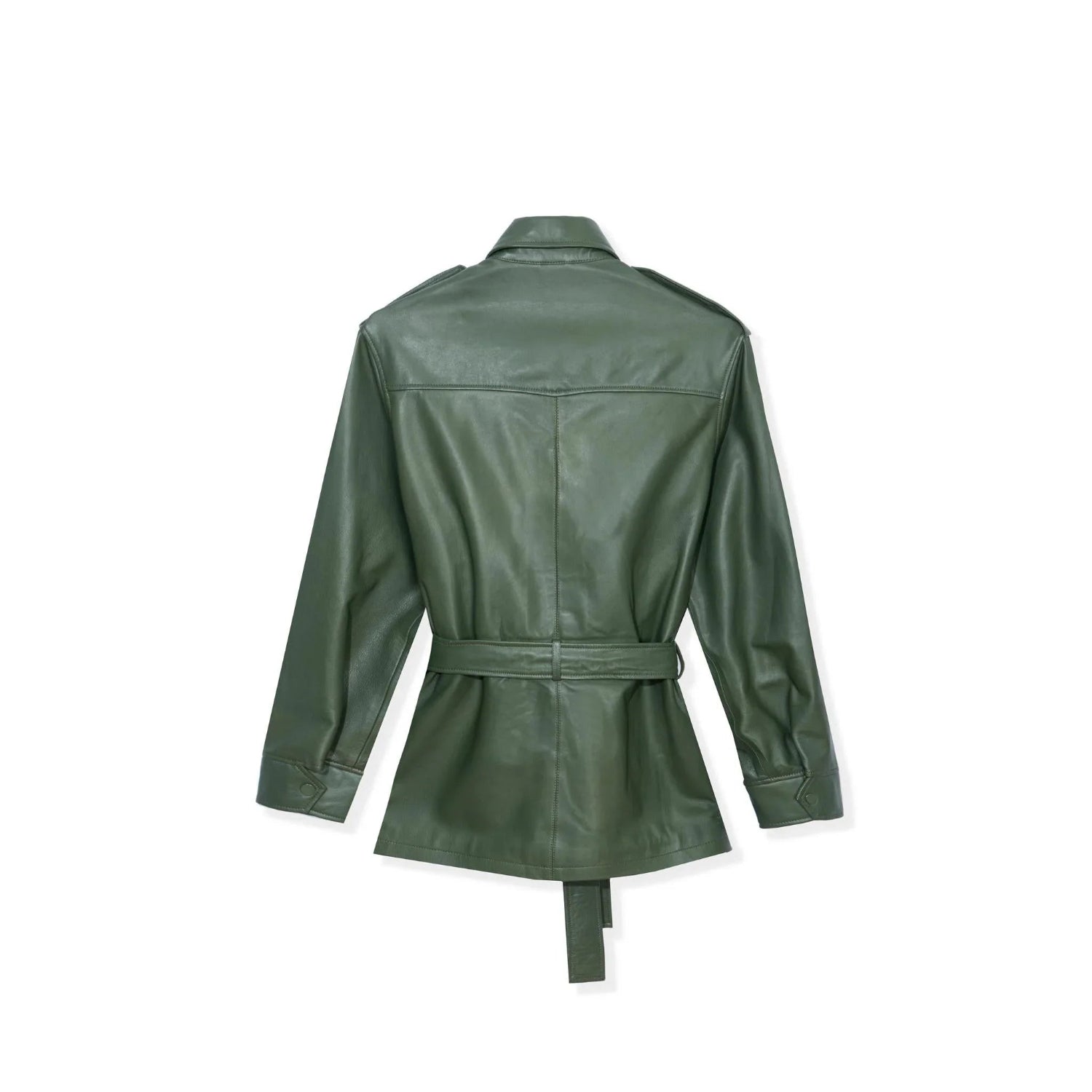 Playboy Safari giacca pelle nappa moss cintura