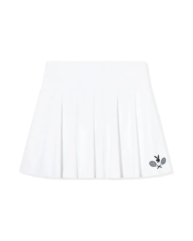 Playboy Tennis Club gonna tennis bianca doppia fodera