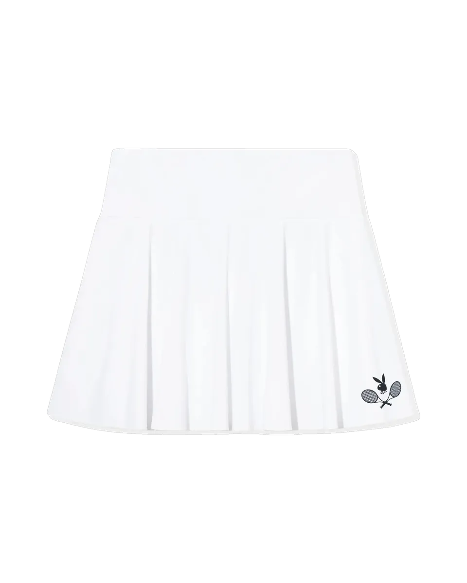 Playboy Tennis Club gonna tennis bianca doppia fodera