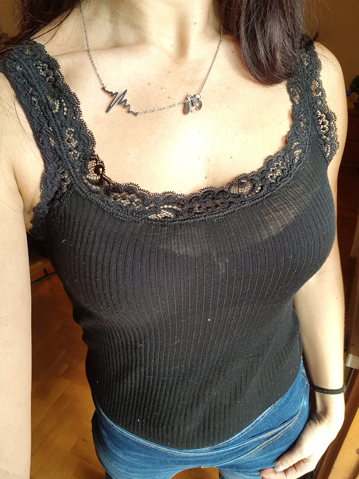 Egi 1491 canottiera donna noce lana seta
