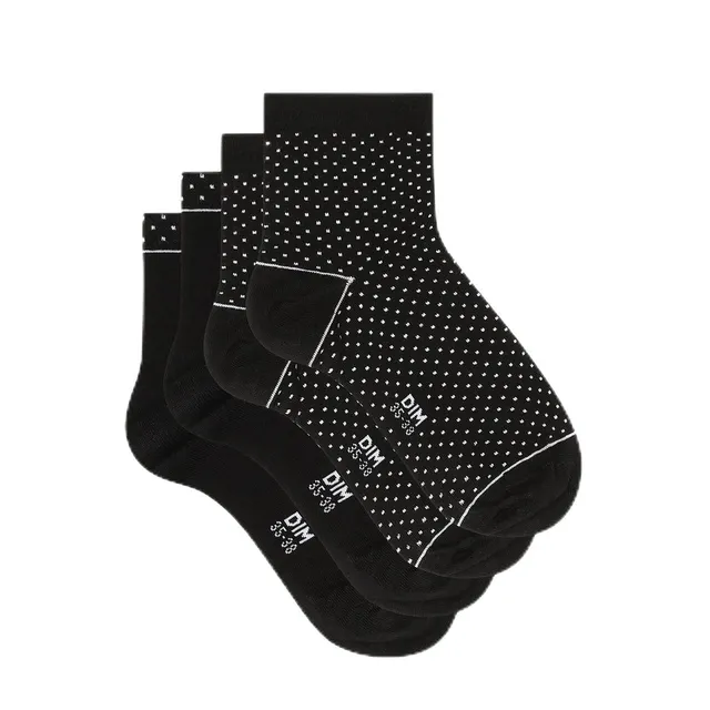 DIM Eco-conçues Calzini Donna x2 Neri Cotone Bio