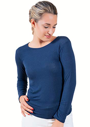 Egi Maglia Cashmere Ultra Light Blu Manica Lunga Donna