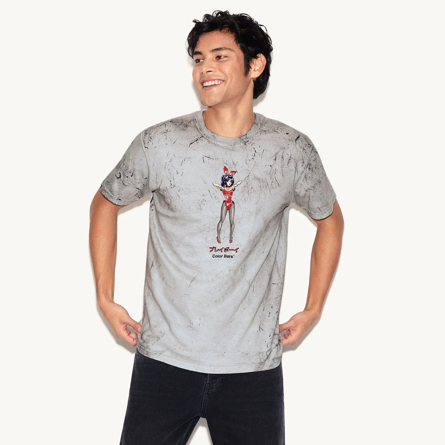 Playboy Tokyo Club Tight Squeeze t-shirt grigia cotone