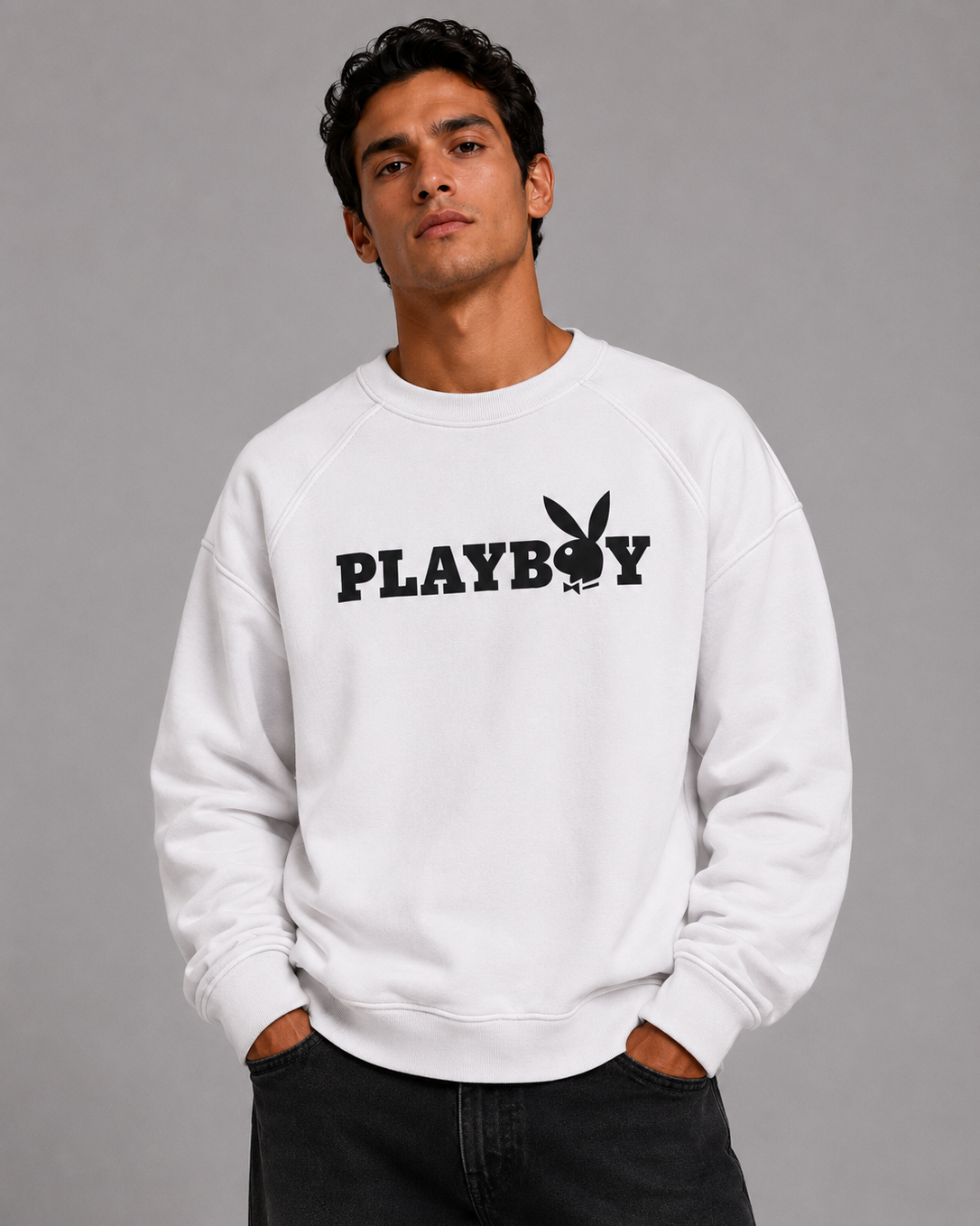 Playboy Masthead felpa nero vintage unisex cotone
