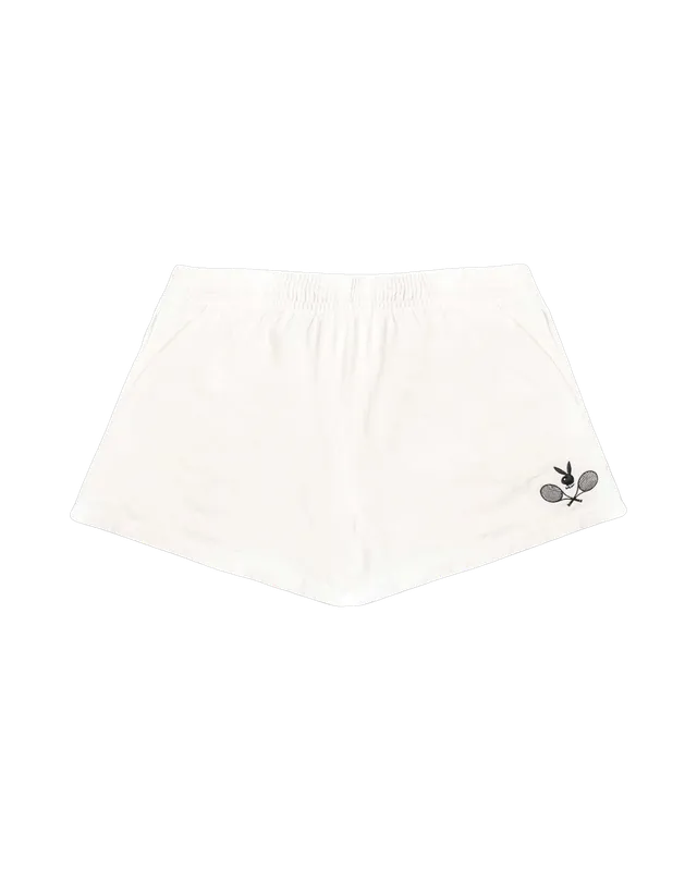 Playboy Tennis Club shorts bianco cordoncino
