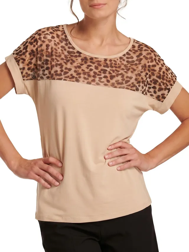 Egi Art. 1555 Maglietta Viscosa Animalier Nero